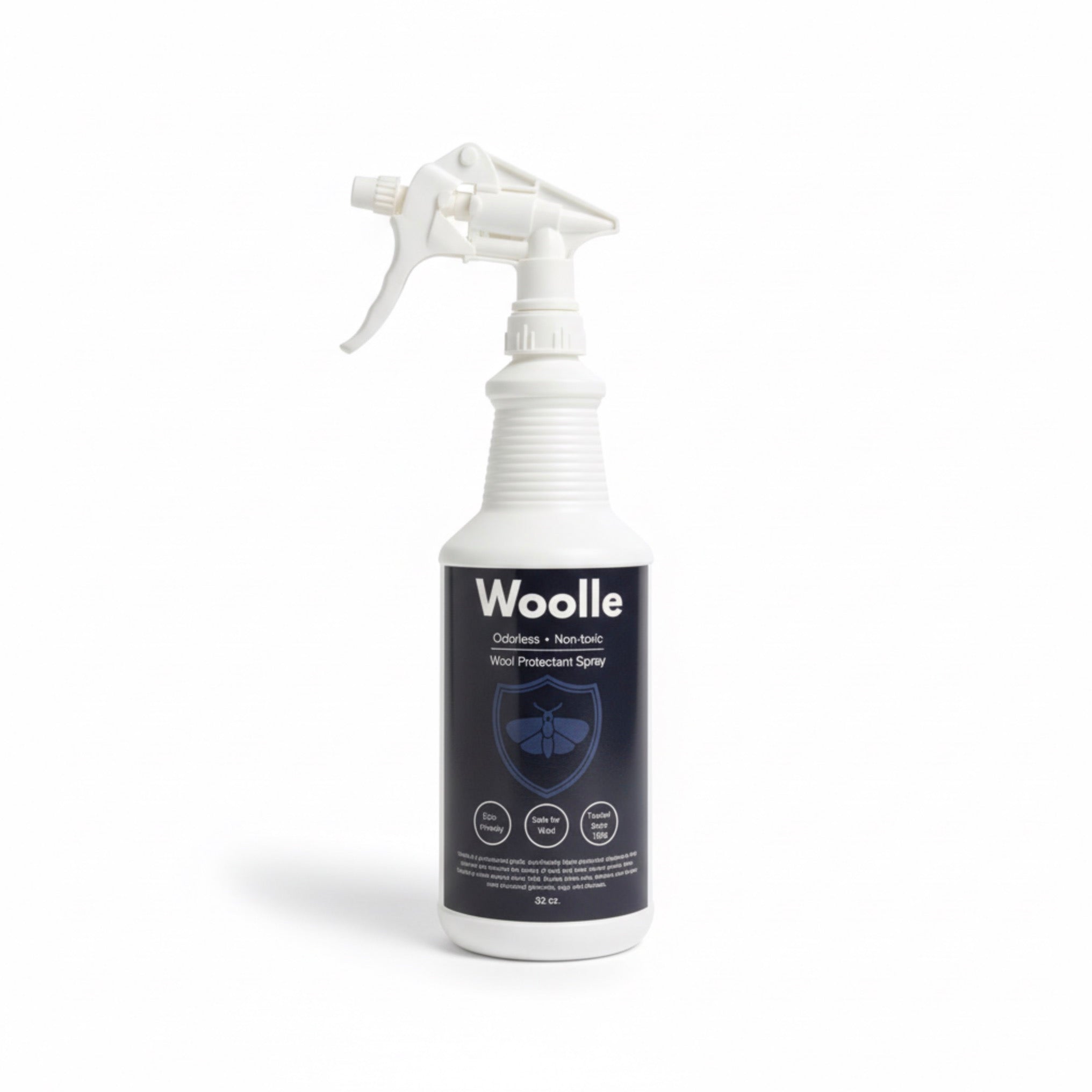 Woolle Pre-filled Moth Prevention Spray Bottle, 32oz single-use application bottle
