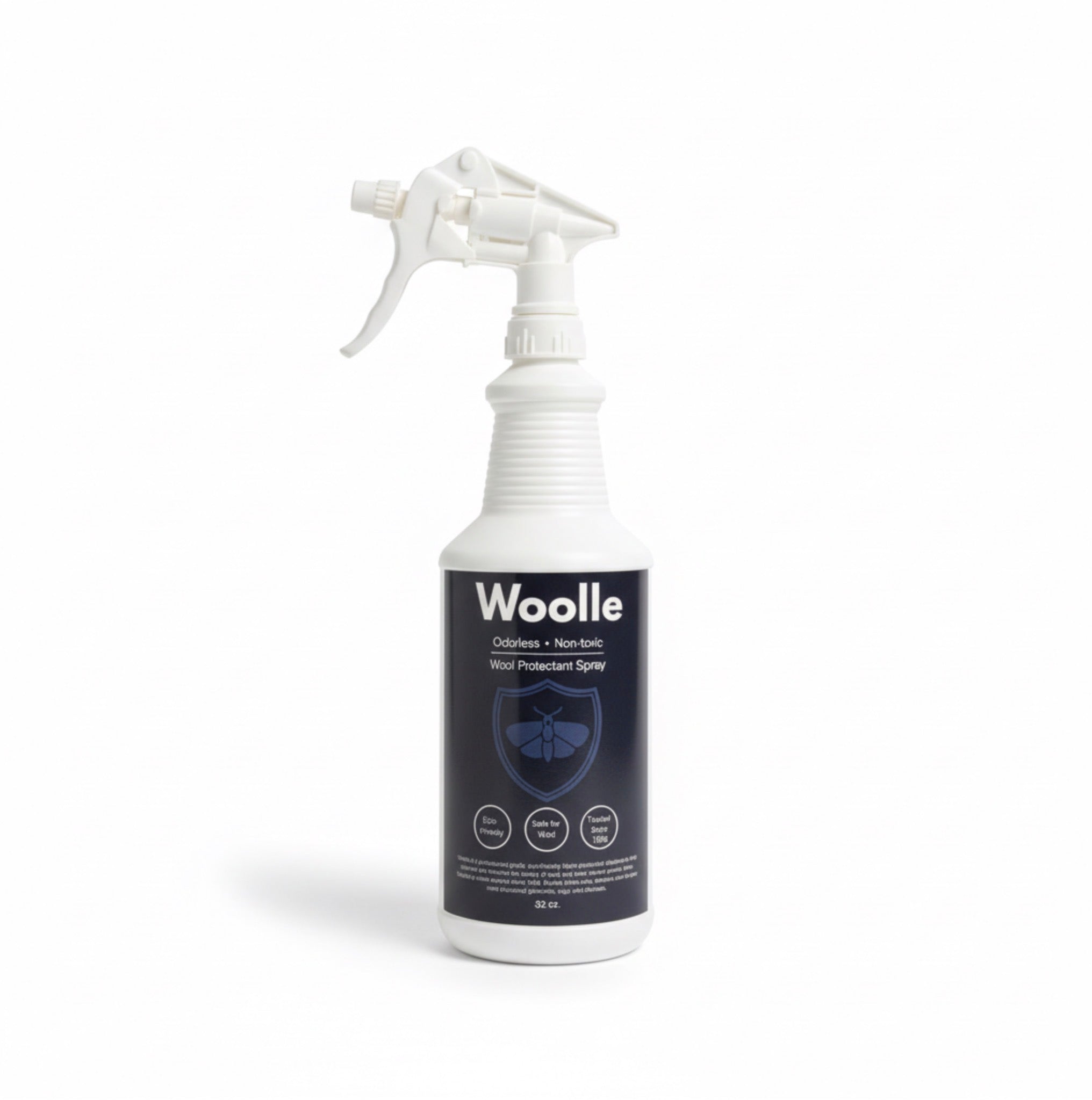 Woolle Pre-filled Moth Prevention Spray Bottle, 32oz single-use application bottle