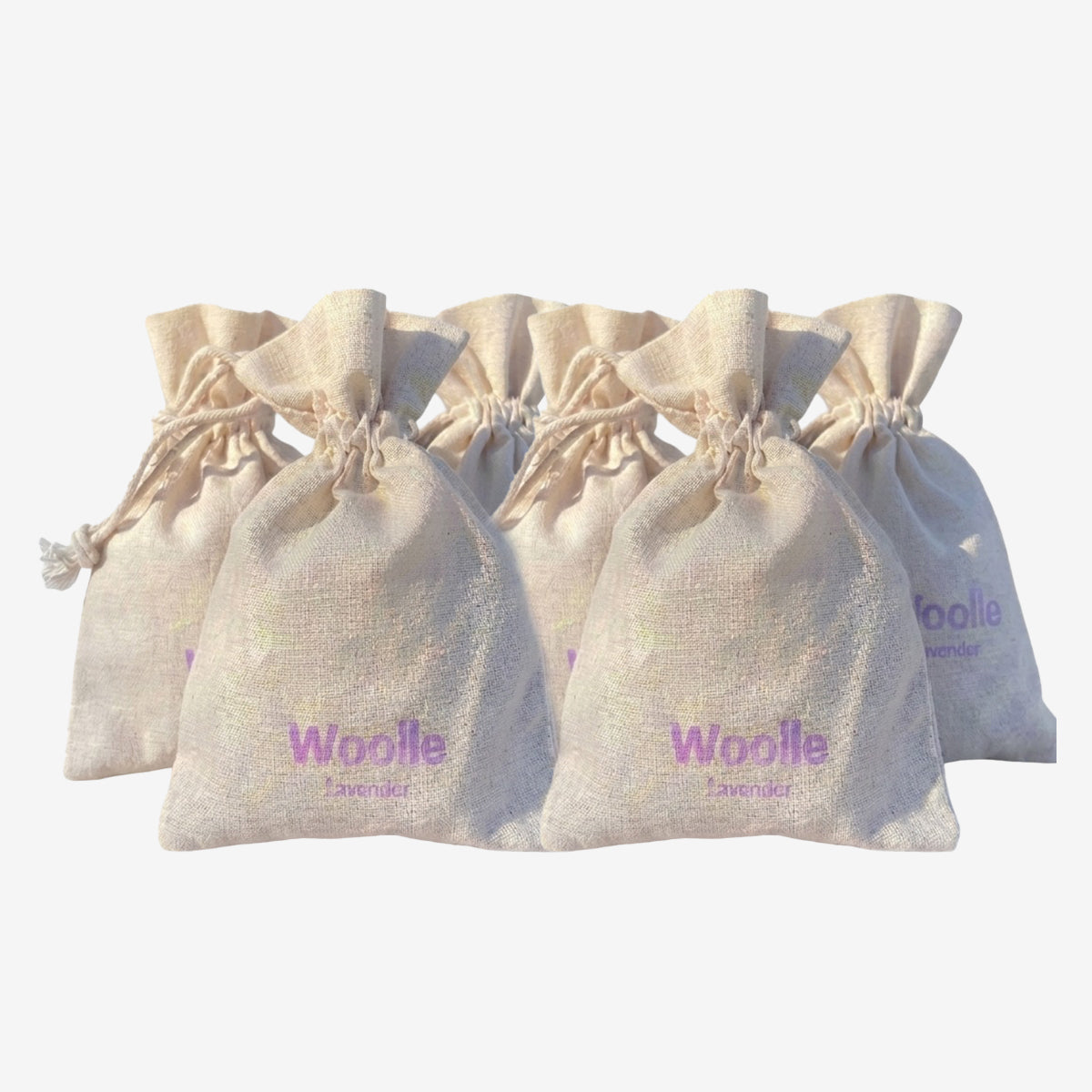 Woolle Organic Lavender Sachets, pack of 6, natural moth deterrent for closets and drawers